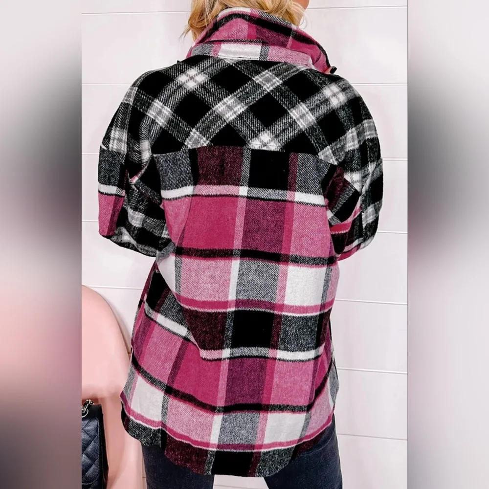 Blushing Nights Plaid Shacket
